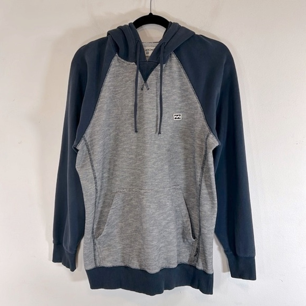 Billabong Vintage Surfer Skater Fleece Pullover Men’s Size L Blue White Hoodie